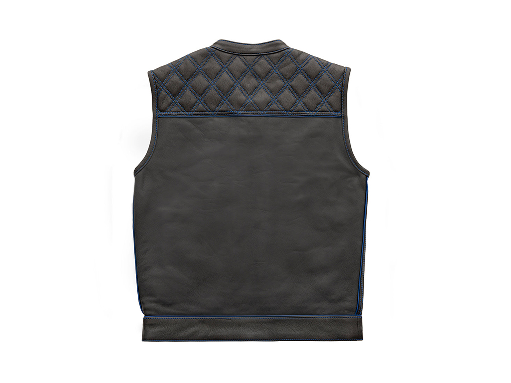 First Manufacturing Blue Checker Vest - Image 2