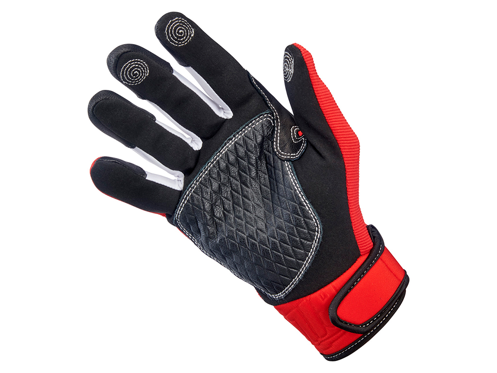 Biltwell Baja Textile Glove - Red - Image 2