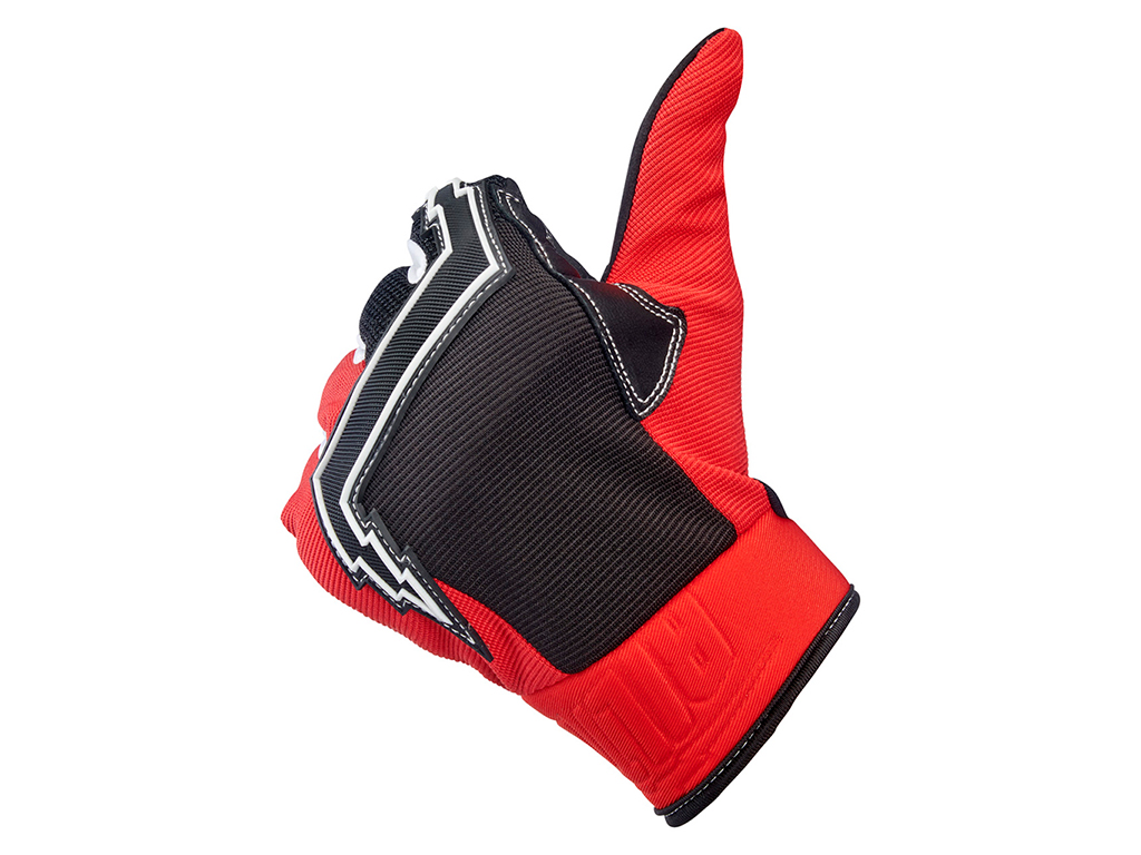 Biltwell Baja Textile Glove - Red - Image 3