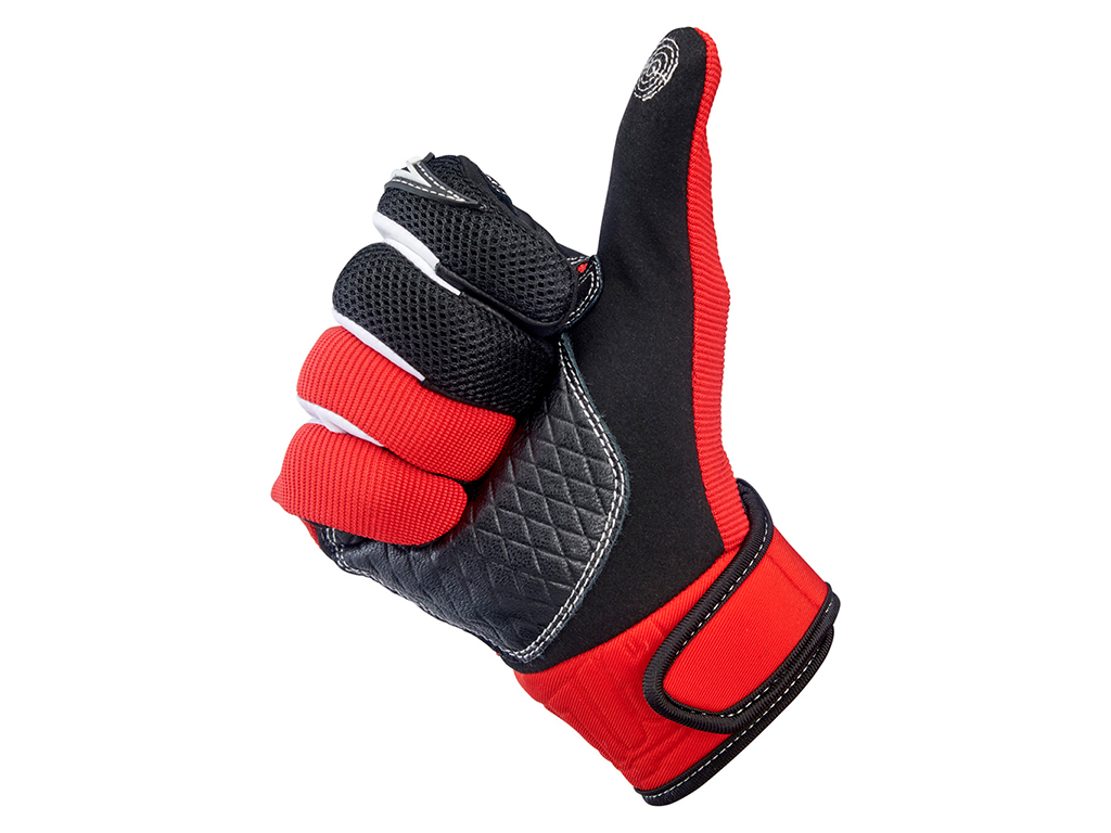 Biltwell Baja Textile Glove - Red - Image 4