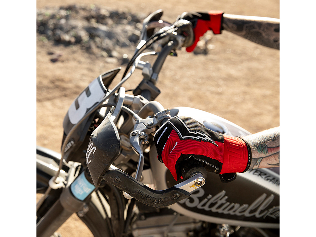 Biltwell Baja Textile Glove - Red - Image 5