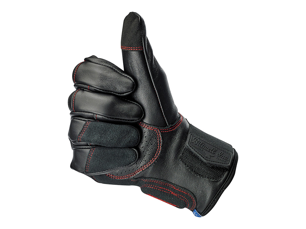 Biltwell Belden Leather Glove - Red/Black - Image 4