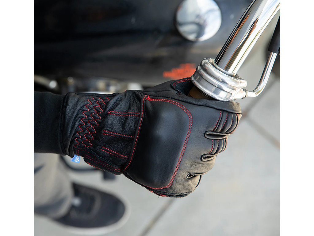 Biltwell Belden Leather Glove - Red/Black - Image 5
